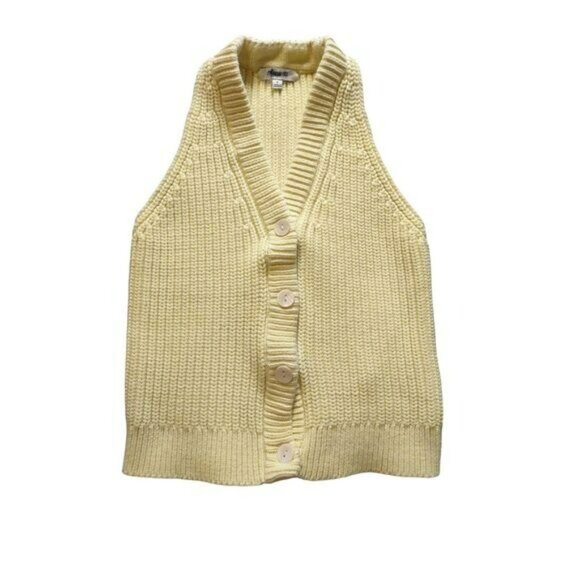Madewell Sweaters - Madewell Cutaway Sweater Vest Womens S Light Academia Soft Girl Preppy Thick